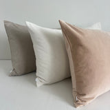 Elke Velvet Rectangle Cushion - Sand - Bulimba Home