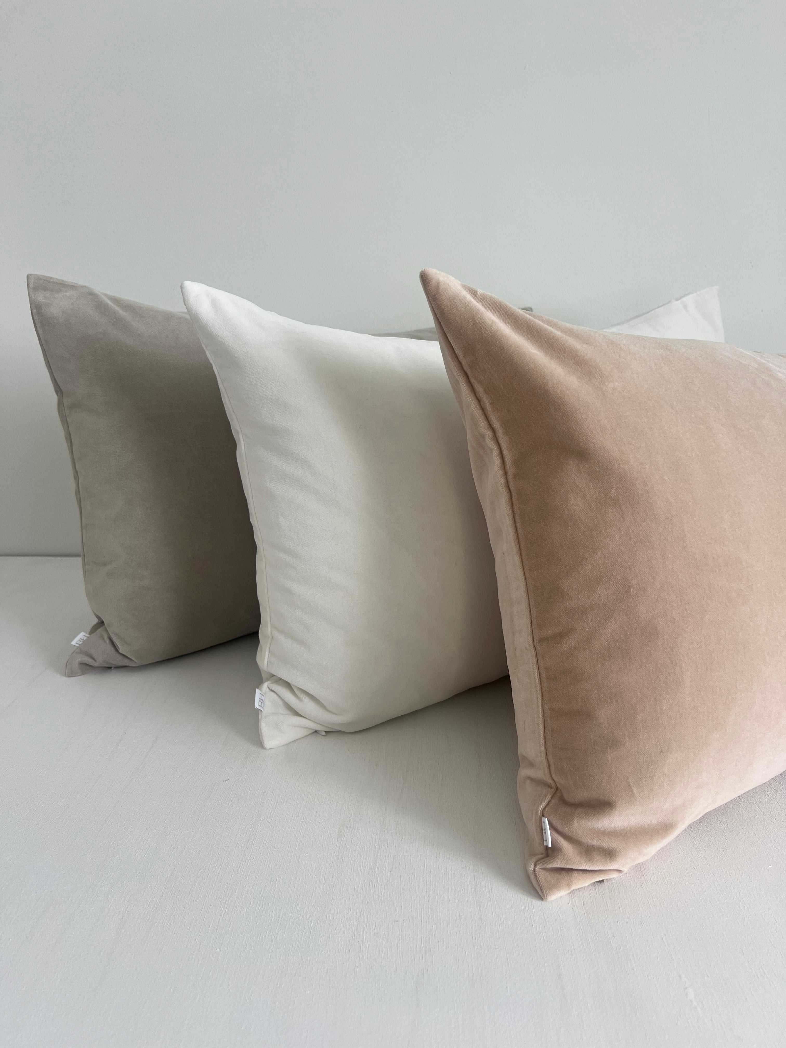 Elke Velvet Rectangle Cushion - Sand - Bulimba Home