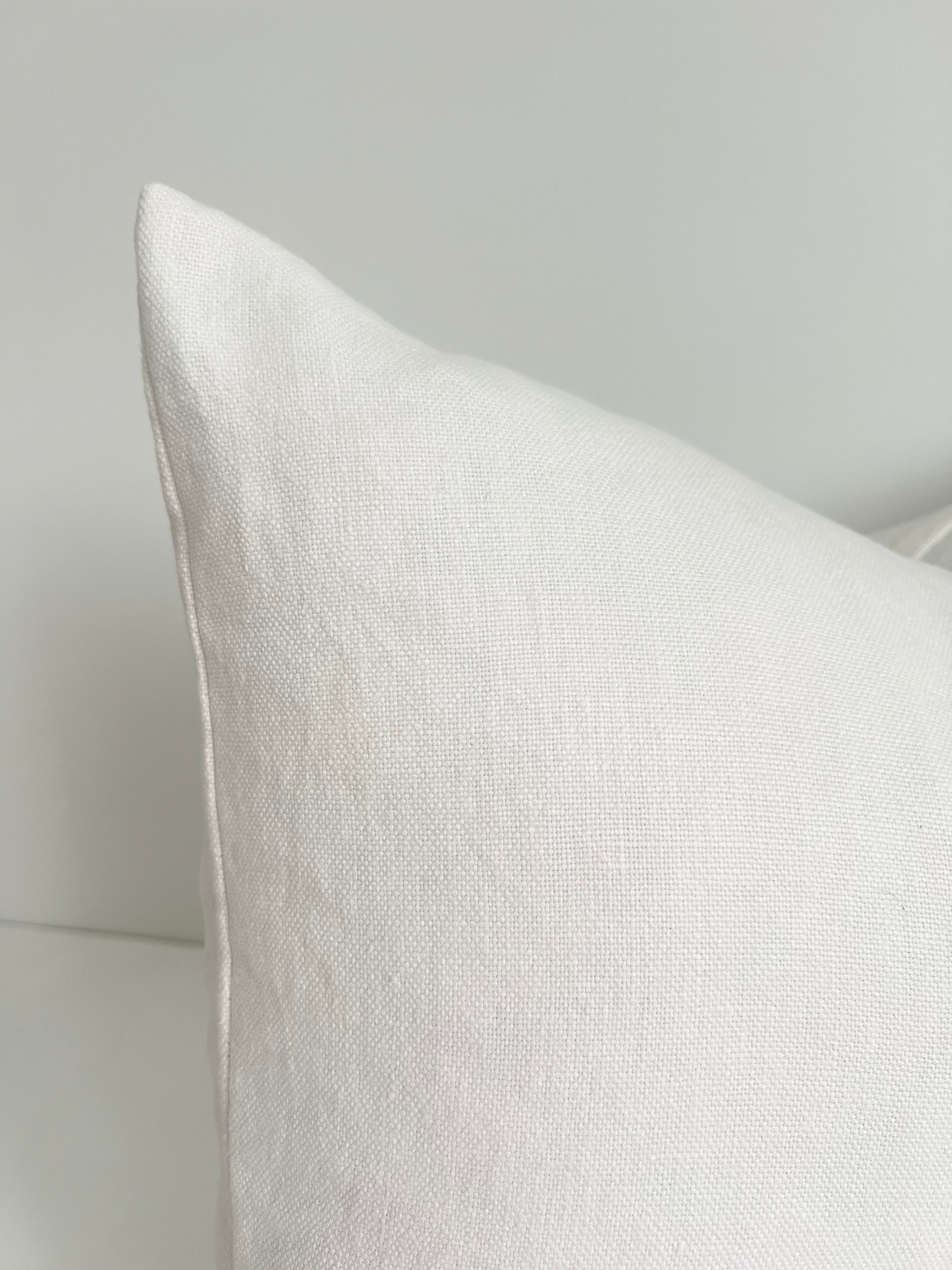 May White Heavy Linen Rectangle Cushion - Bulimba Home