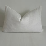 Issy Velvet Linen Rectangle Cushion - White - Bulimba Home