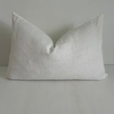 Issy Velvet Linen Rectangle Cushion - White - Bulimba Home
