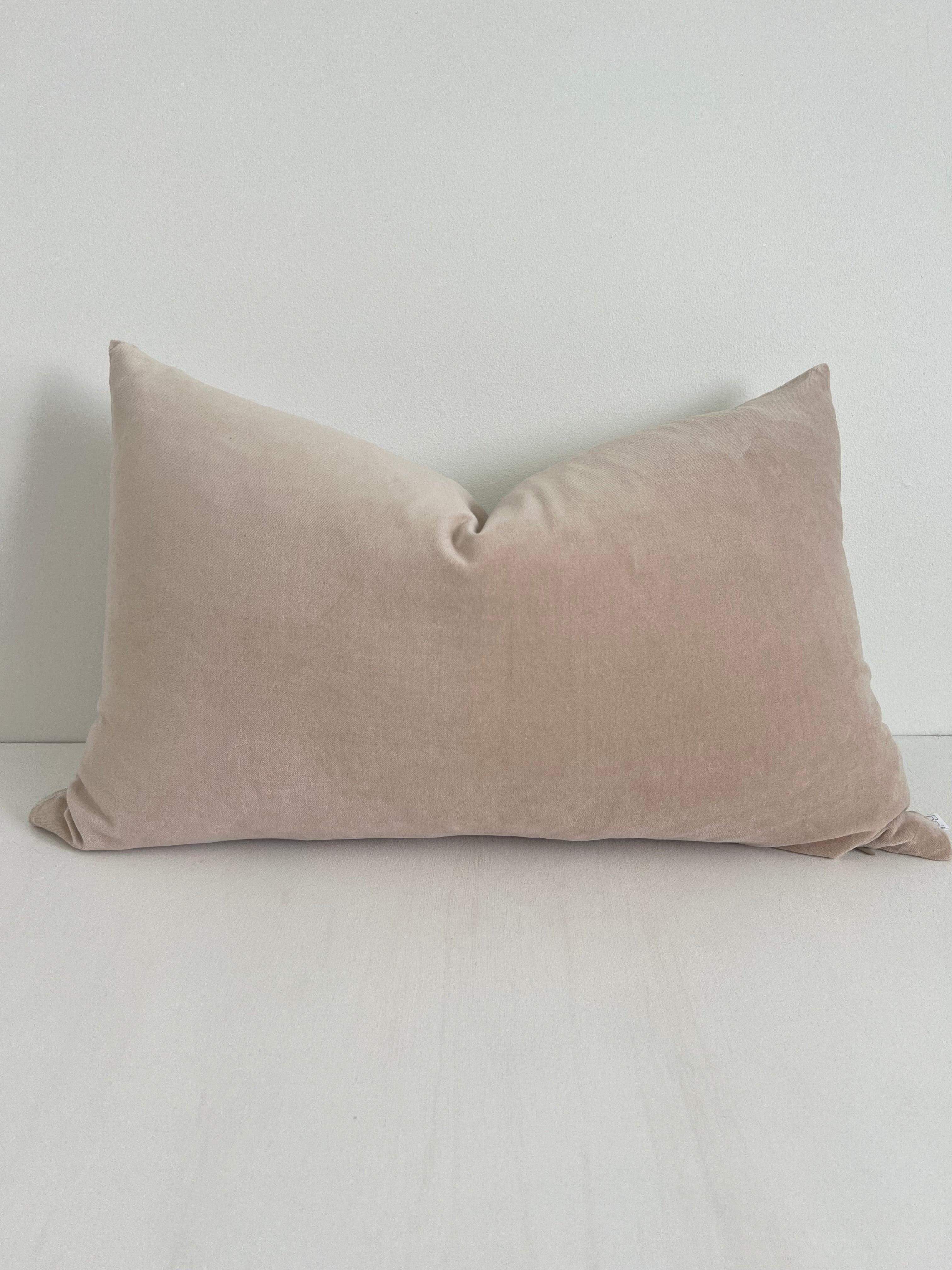 Elke Velvet Rectangle Cushion - Sand - Bulimba Home