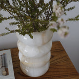 Marble Bubble Vase Honey Onyx