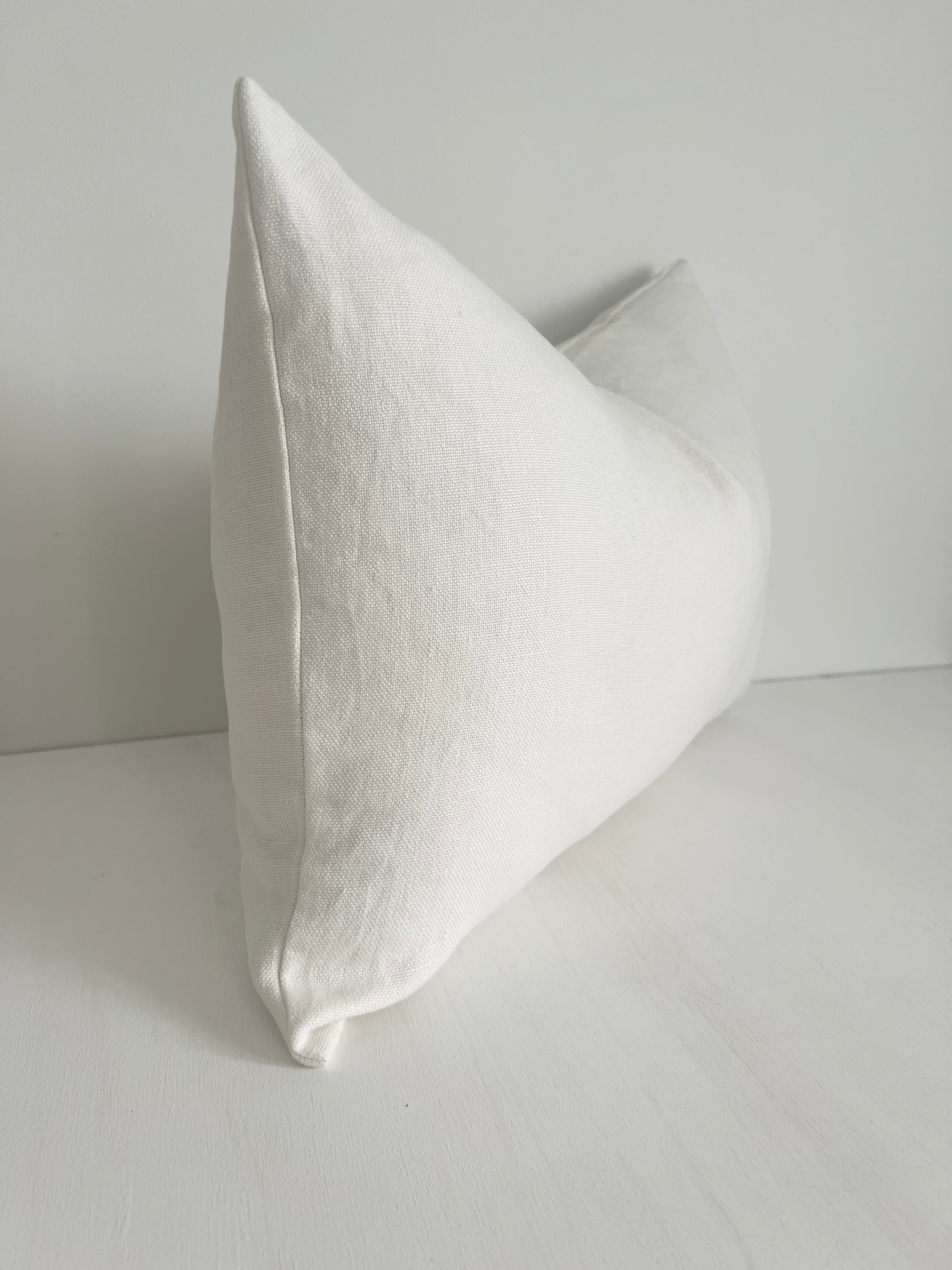 May White Heavy Linen Rectangle Cushion - Bulimba Home