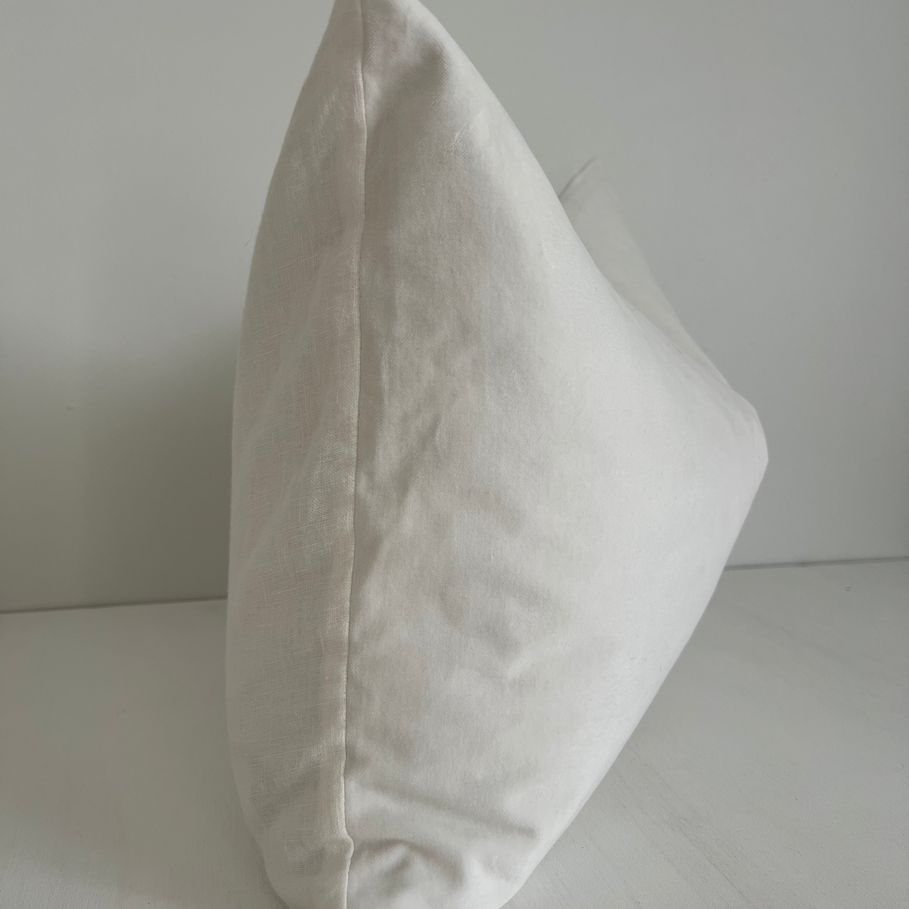 Issy Velvet Linen Rectangle Cushion - White - Bulimba Home