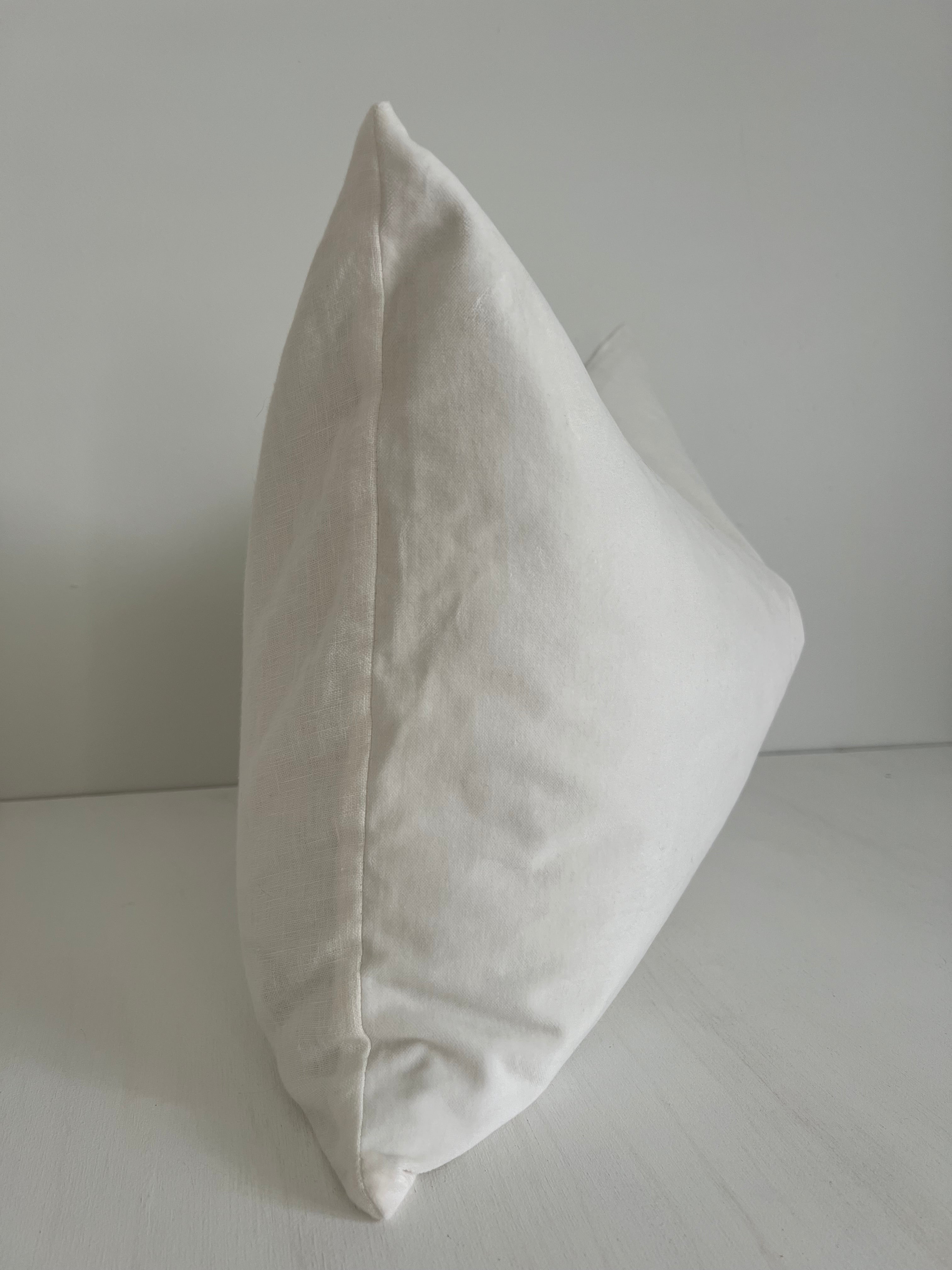 Issy Velvet Linen Rectangle Cushion - White - Bulimba Home