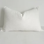 Issy Velvet Linen Rectangle Cushion - White - Bulimba Home