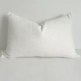 Issy Velvet Linen Rectangle Cushion - White - Bulimba Home