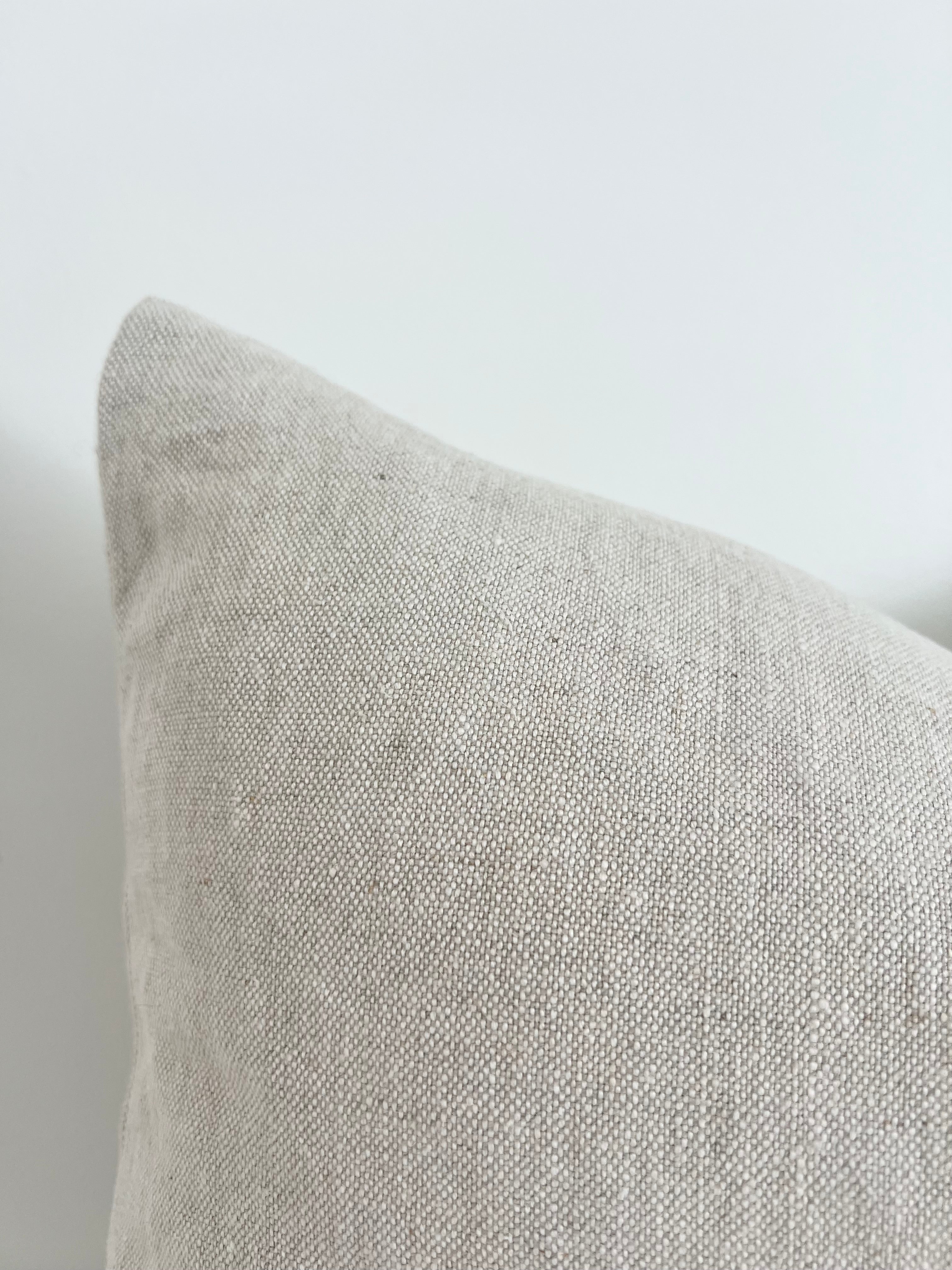 May Natural Heavy Linen Cushion - Bulimba Home