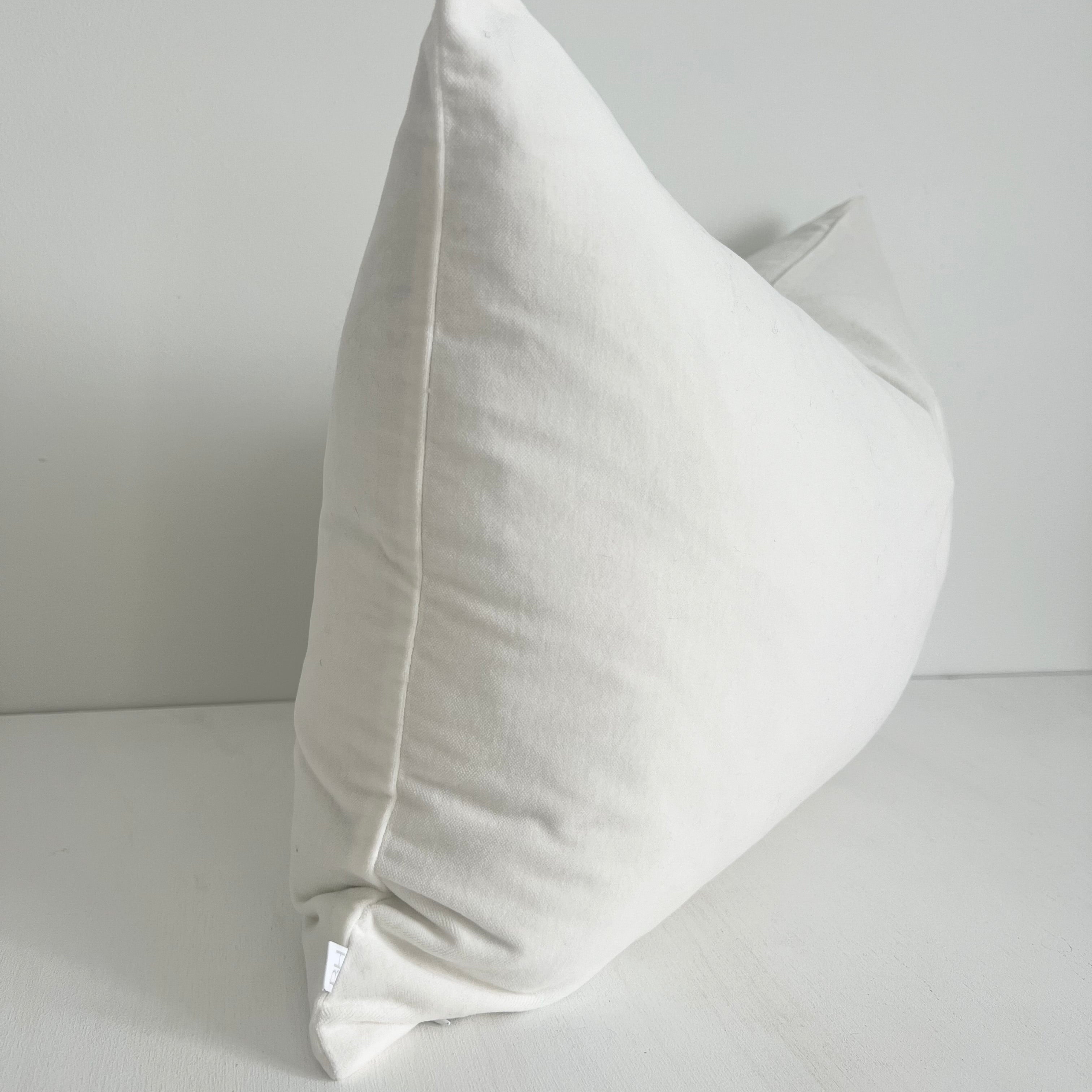 Elke Velvet Rectangle Cushion - White - Bulimba Home