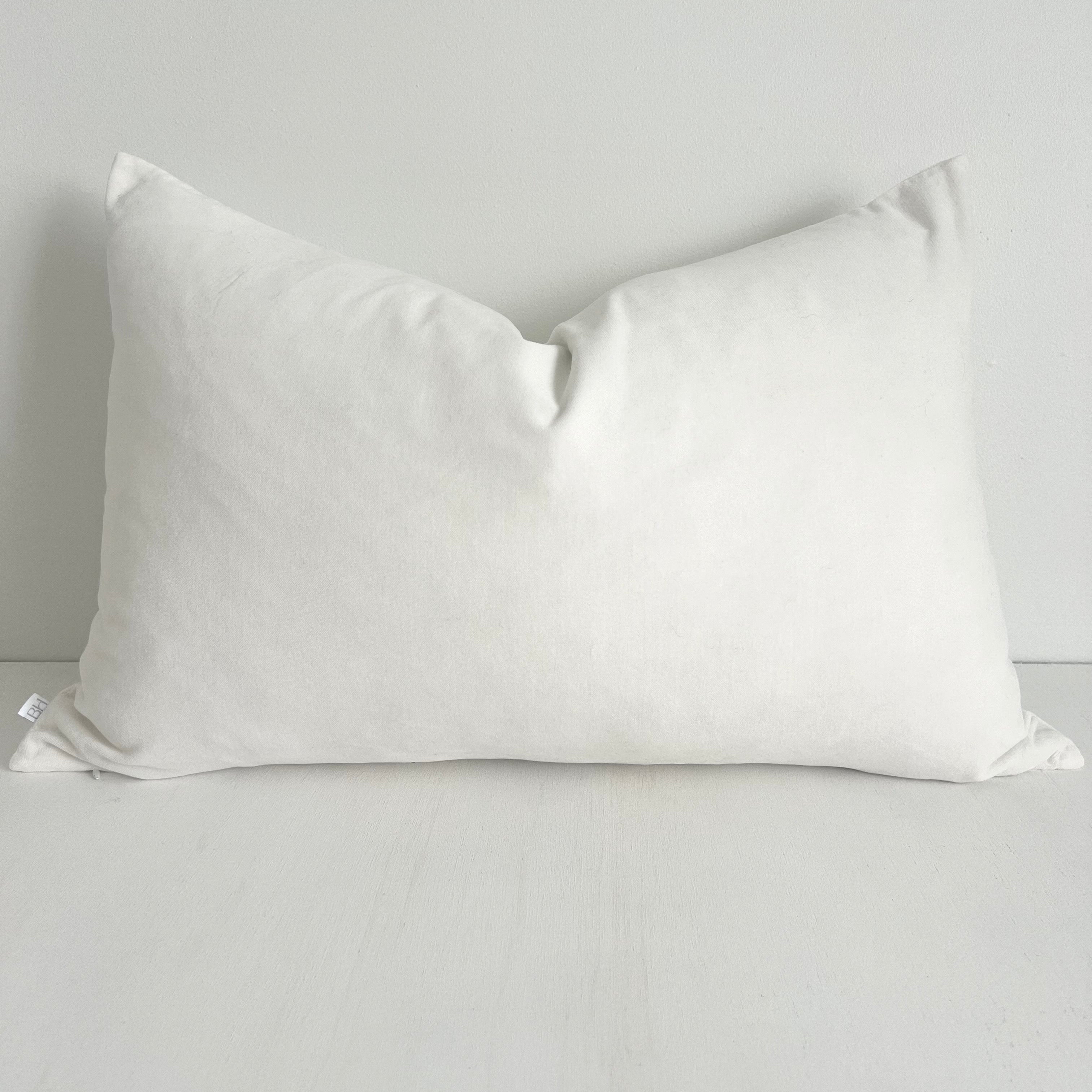 Elke Velvet Rectangle Cushion - White - Bulimba Home