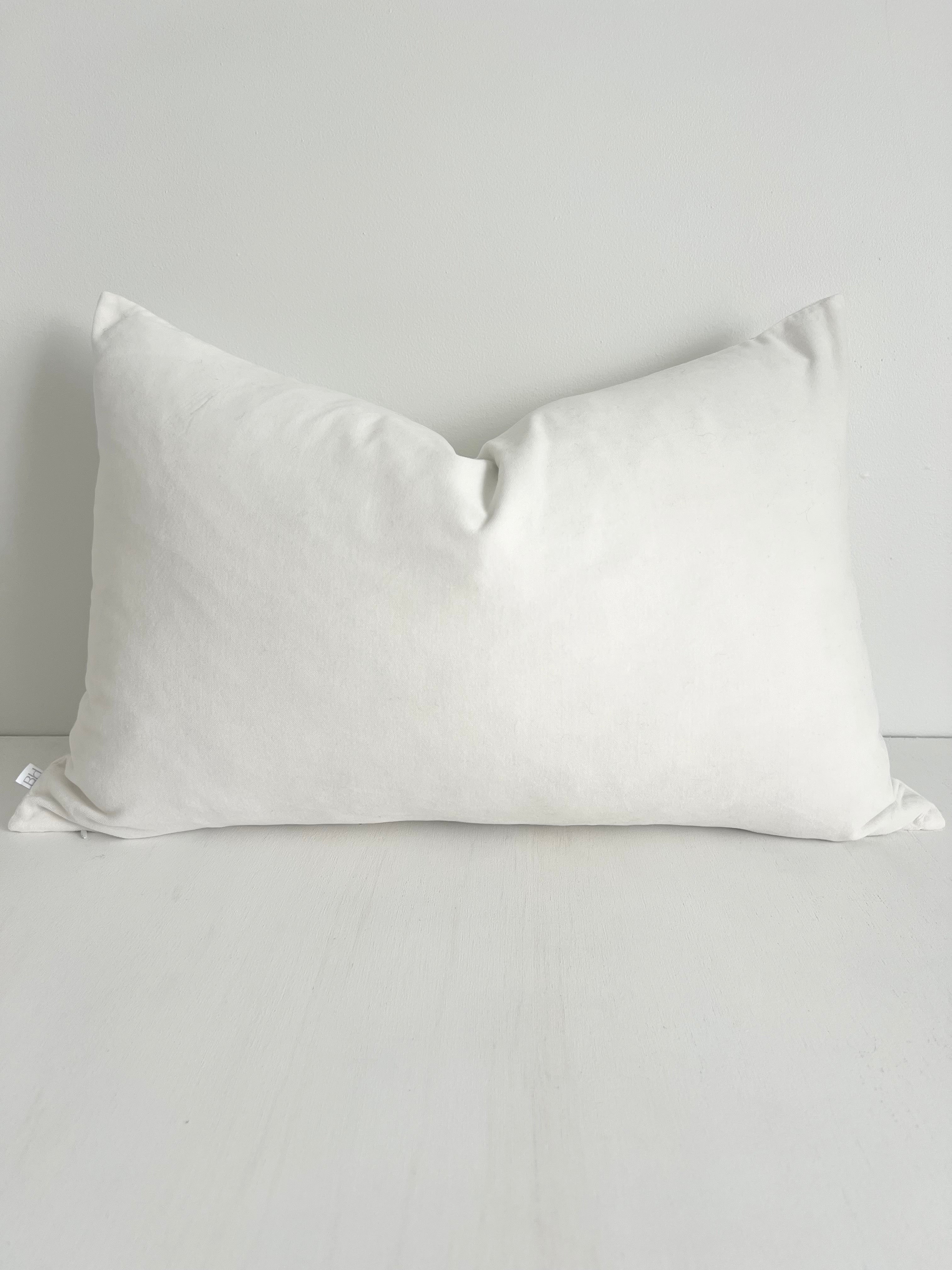 Elke Velvet Rectangle Cushion - White - Bulimba Home