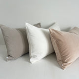 Elke Velvet Rectangle Cushion - Sand - Bulimba Home