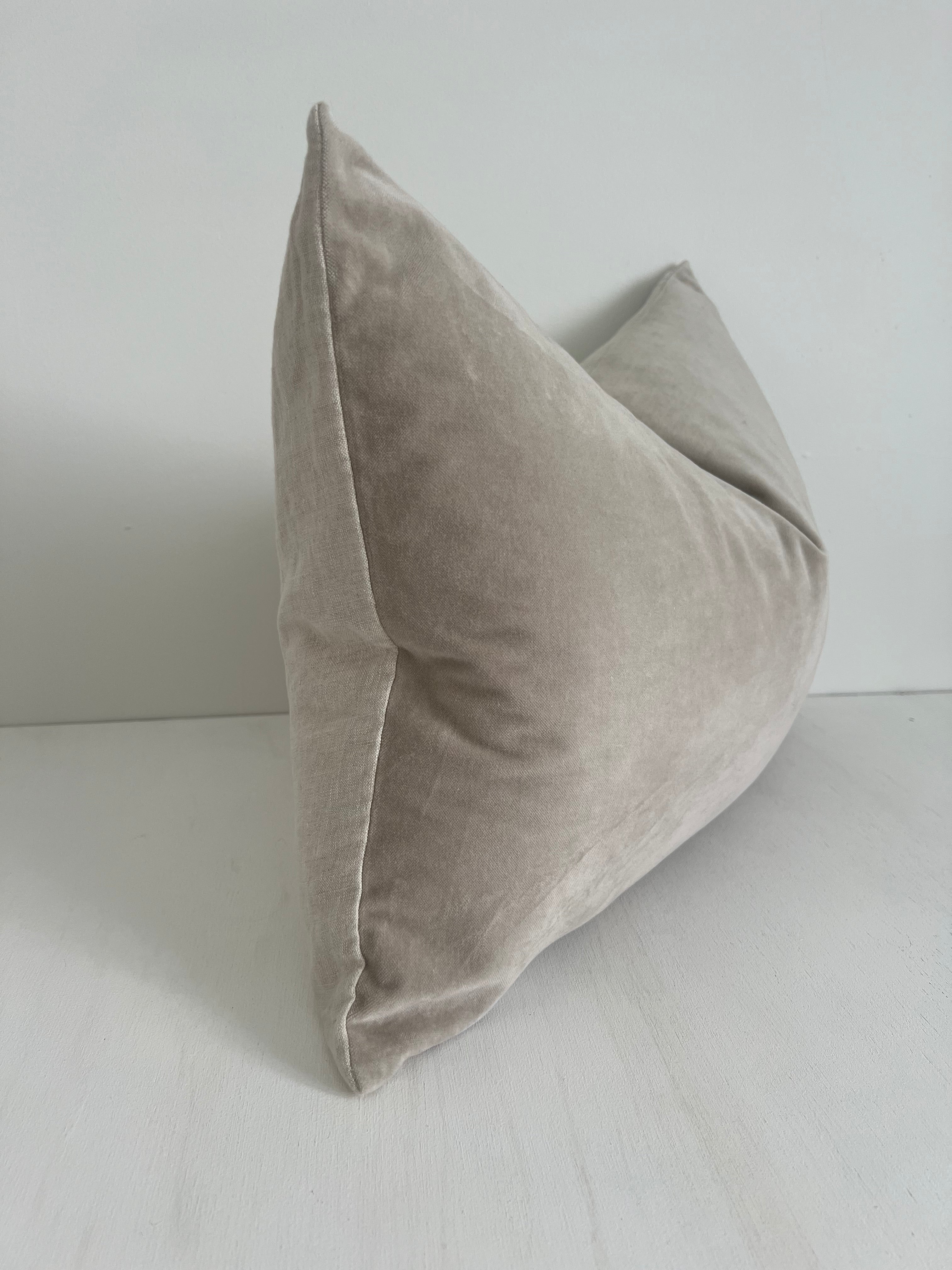 Issy Velvet Linen Rectangle Cushion - Dove Grey - Bulimba Home