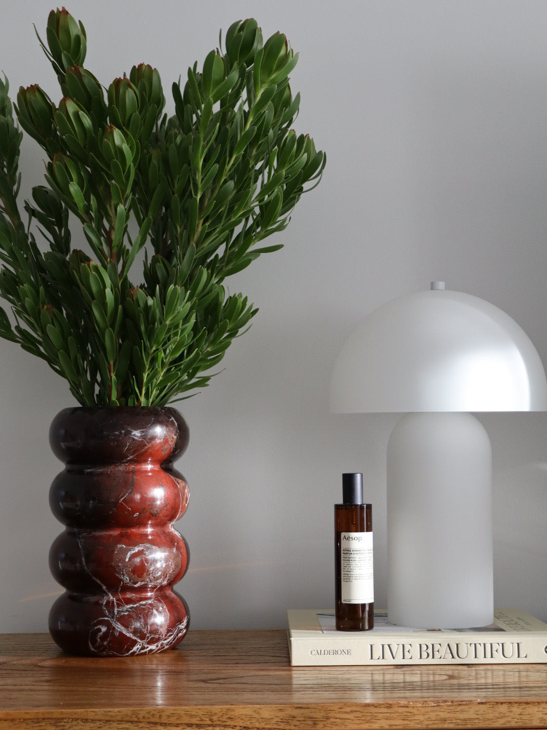 Bulimba Home rosso levanto bubble marble vase decor