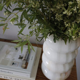 Bulimba home white onyx marble bubble vase