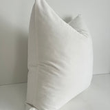 Issy Velvet Linen Cushion - White - Bulimba Home