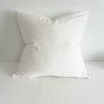 Issy Velvet Linen Cushion - White - Bulimba Home