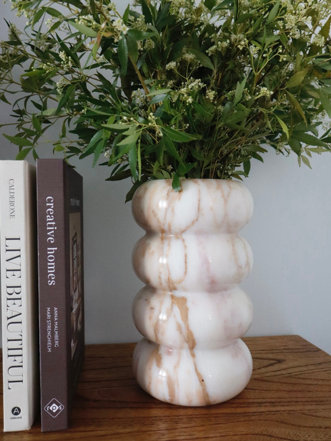 Bulimba home calacatta brown marble bubble vase