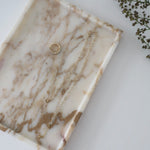 Bulimba home calacatta brown decorative marble tray