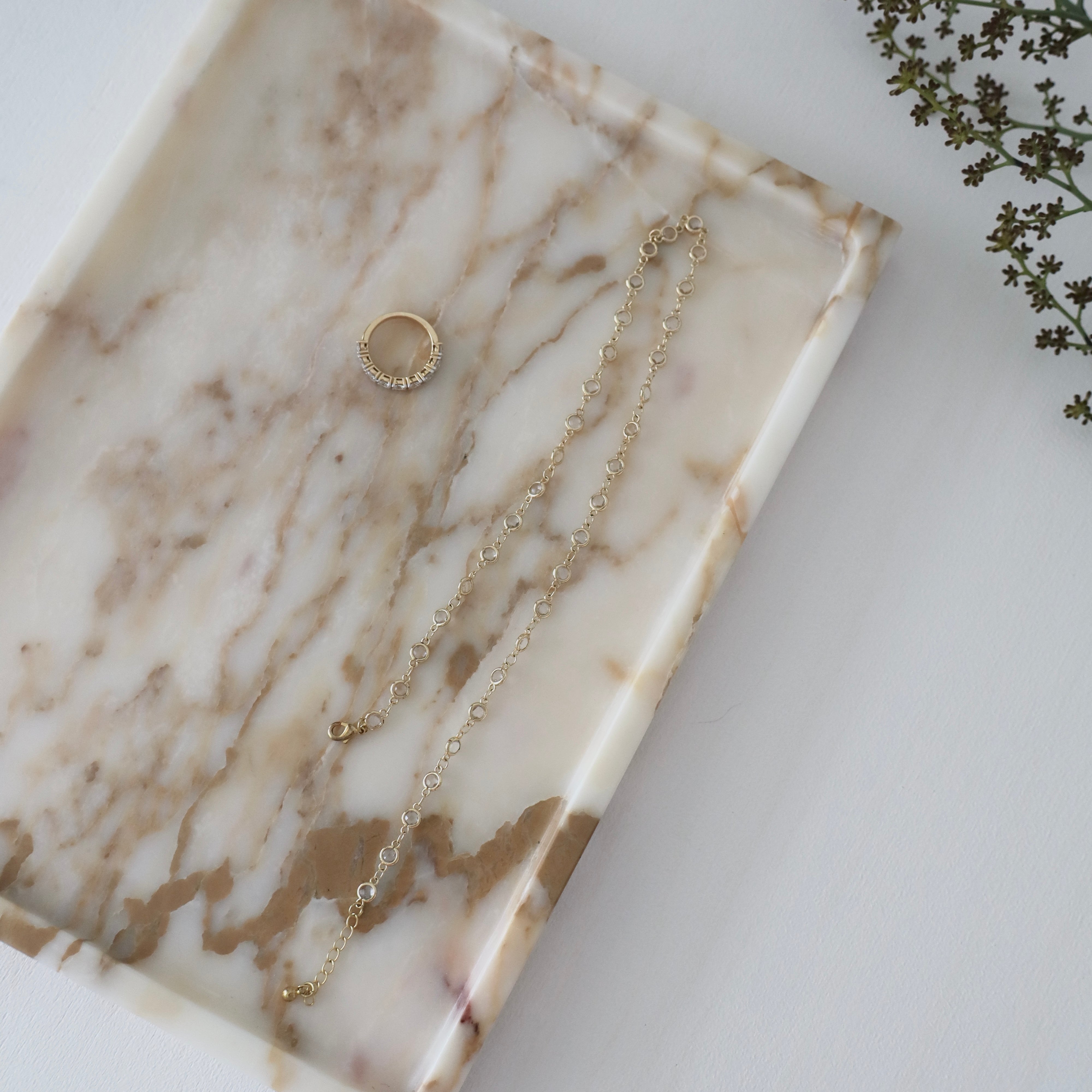 Bulimba home calacatta brown decorative marble tray