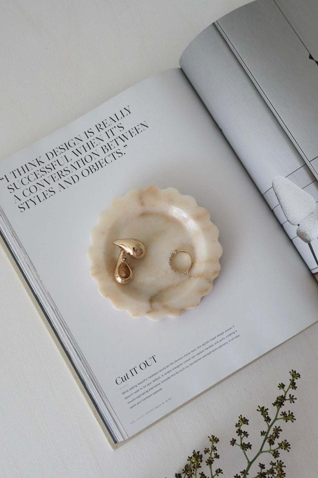 Bulimba home marble scallop jewellery dish