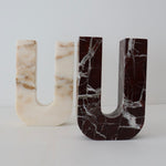 Candelabra calacatta marble and rosso levanto