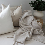 Bulimba home chunky Beige Tassel throw rug