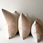 Issy Velvet Linen Cushion - Sand - Bulimba Home