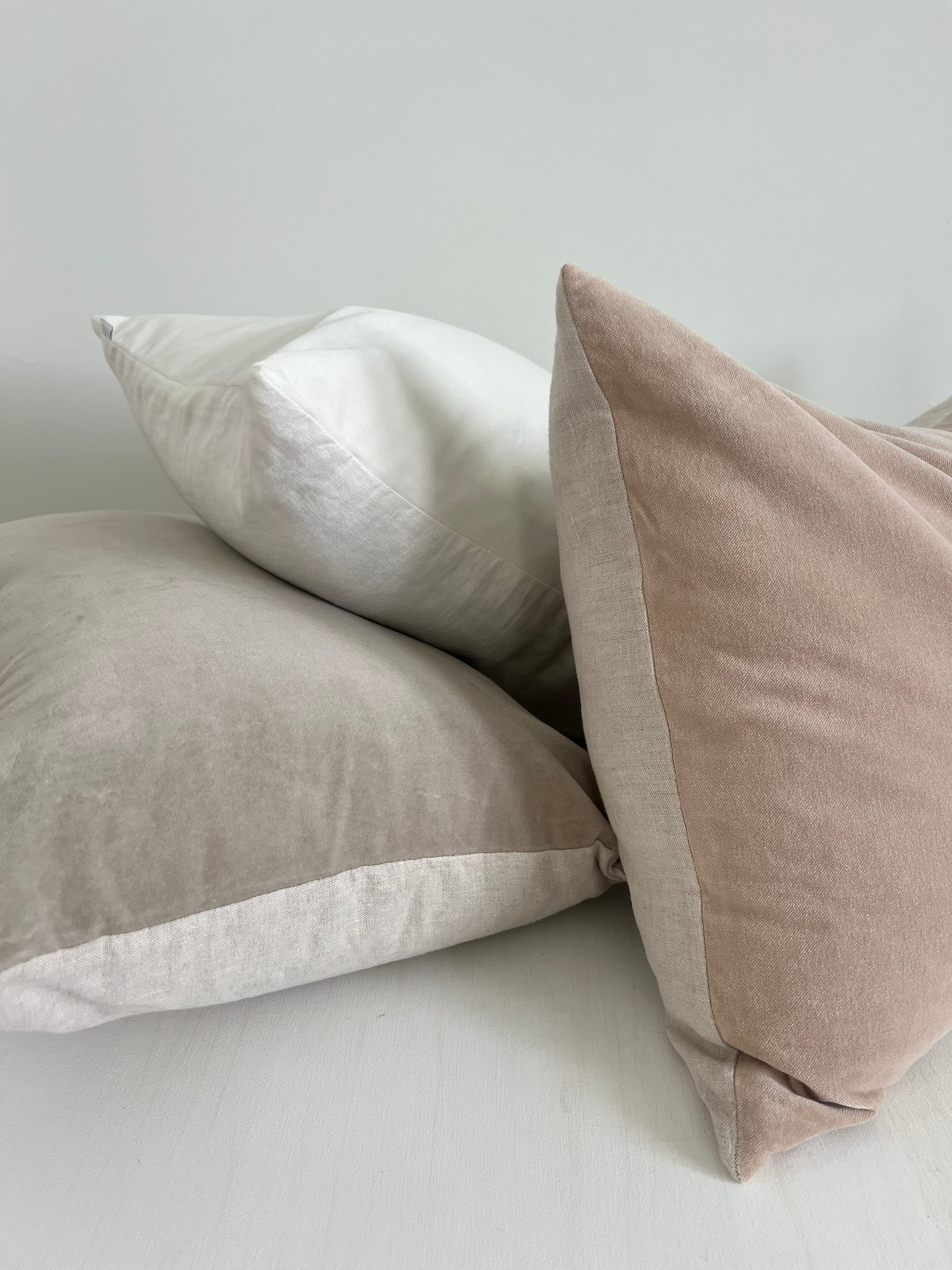Issy Velvet Linen Rectangle Cushion - Dove Grey - Bulimba Home