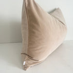 Elke Velvet Rectangle Cushion - Sand - Bulimba Home