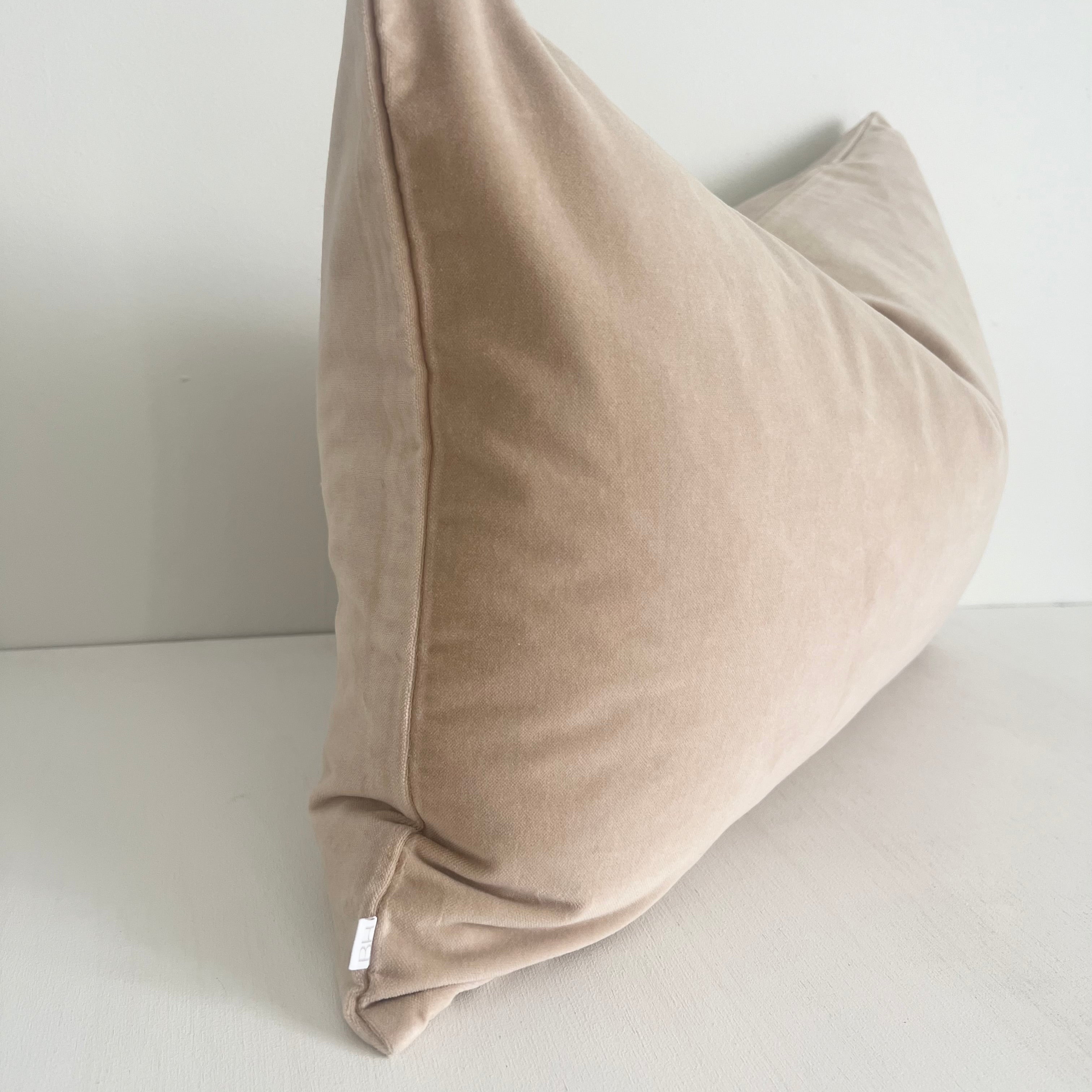 Elke Velvet Rectangle Cushion - Sand - Bulimba Home