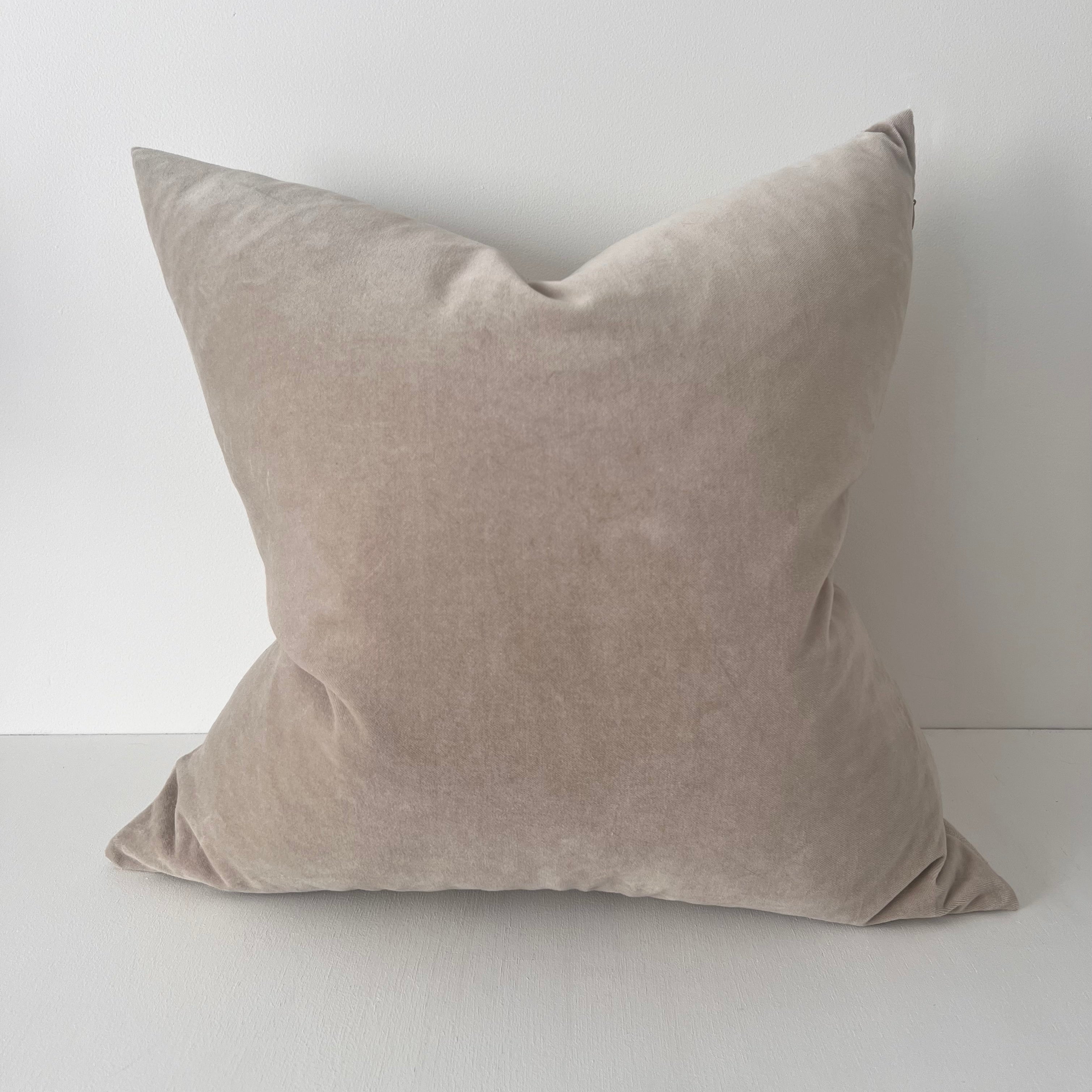 Issy Velvet Linen Cushion - Dove Grey - Bulimba Home