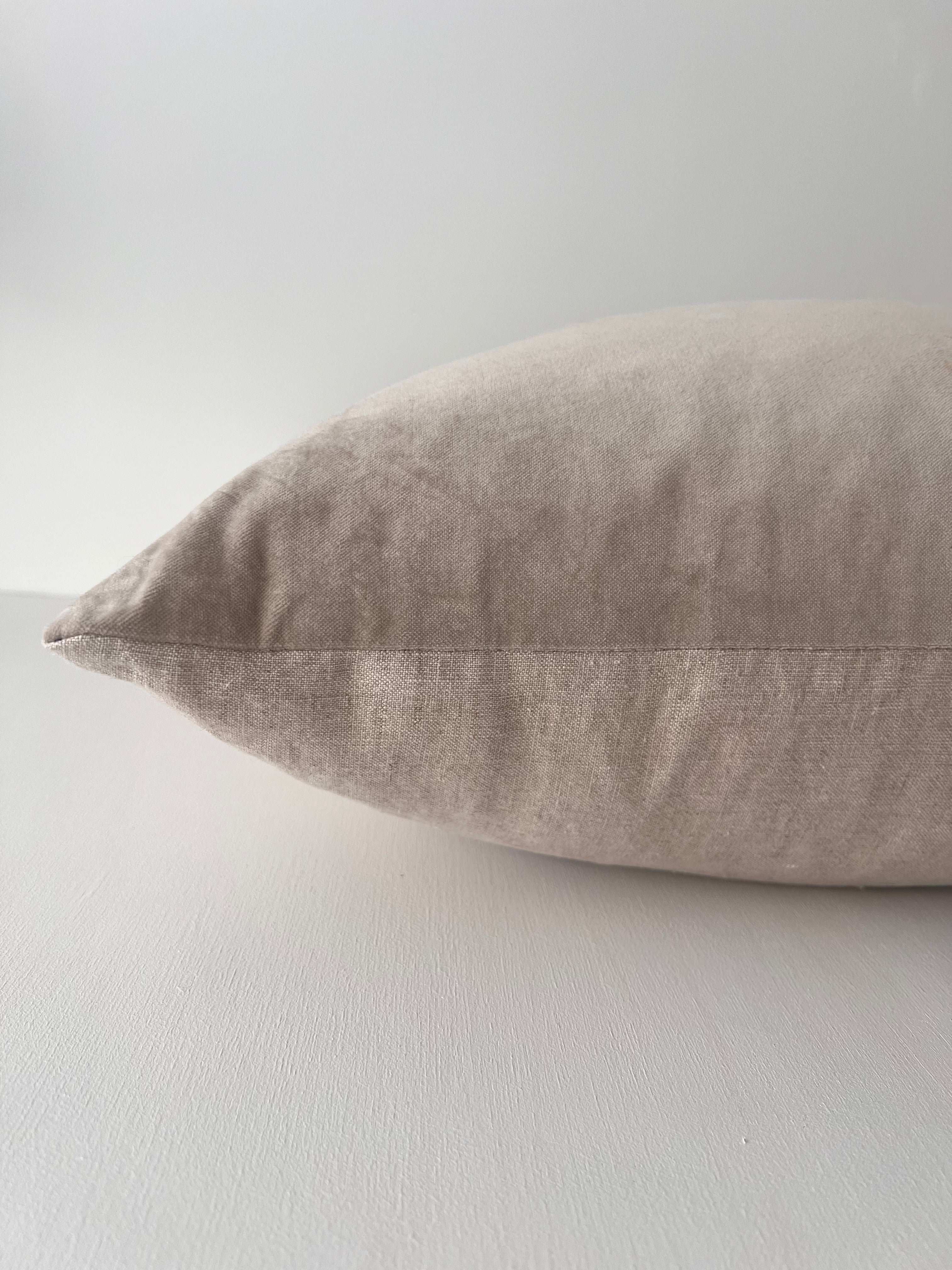 Issy Velvet Linen Cushion - Dove Grey - Bulimba Home