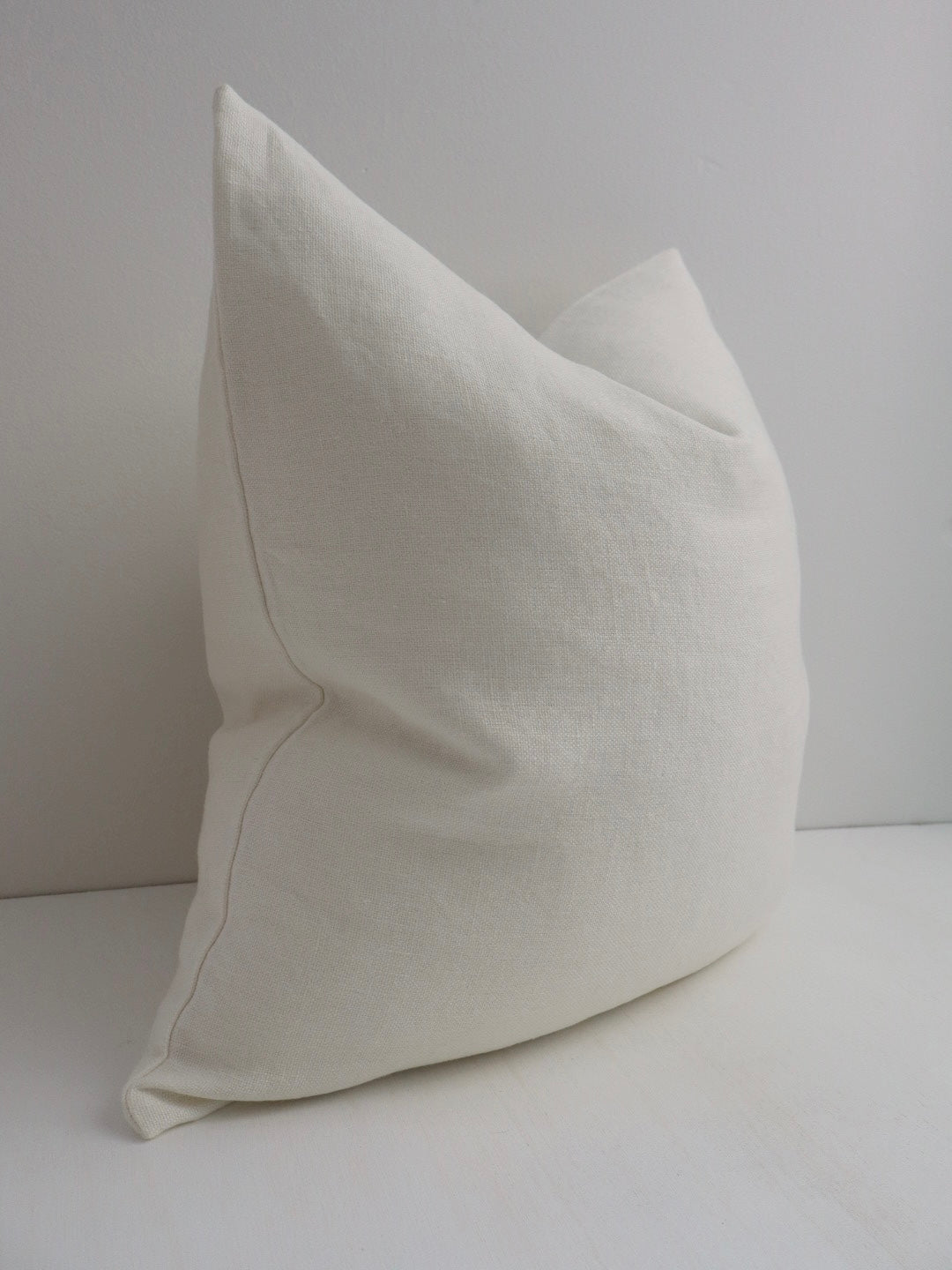 May White Heavy Linen Cushion - Bulimba Home