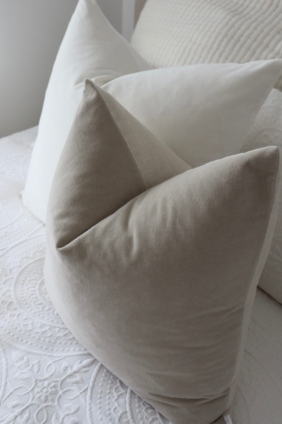 Issy Velvet Linen Cushion - Dove Grey - Bulimba Home