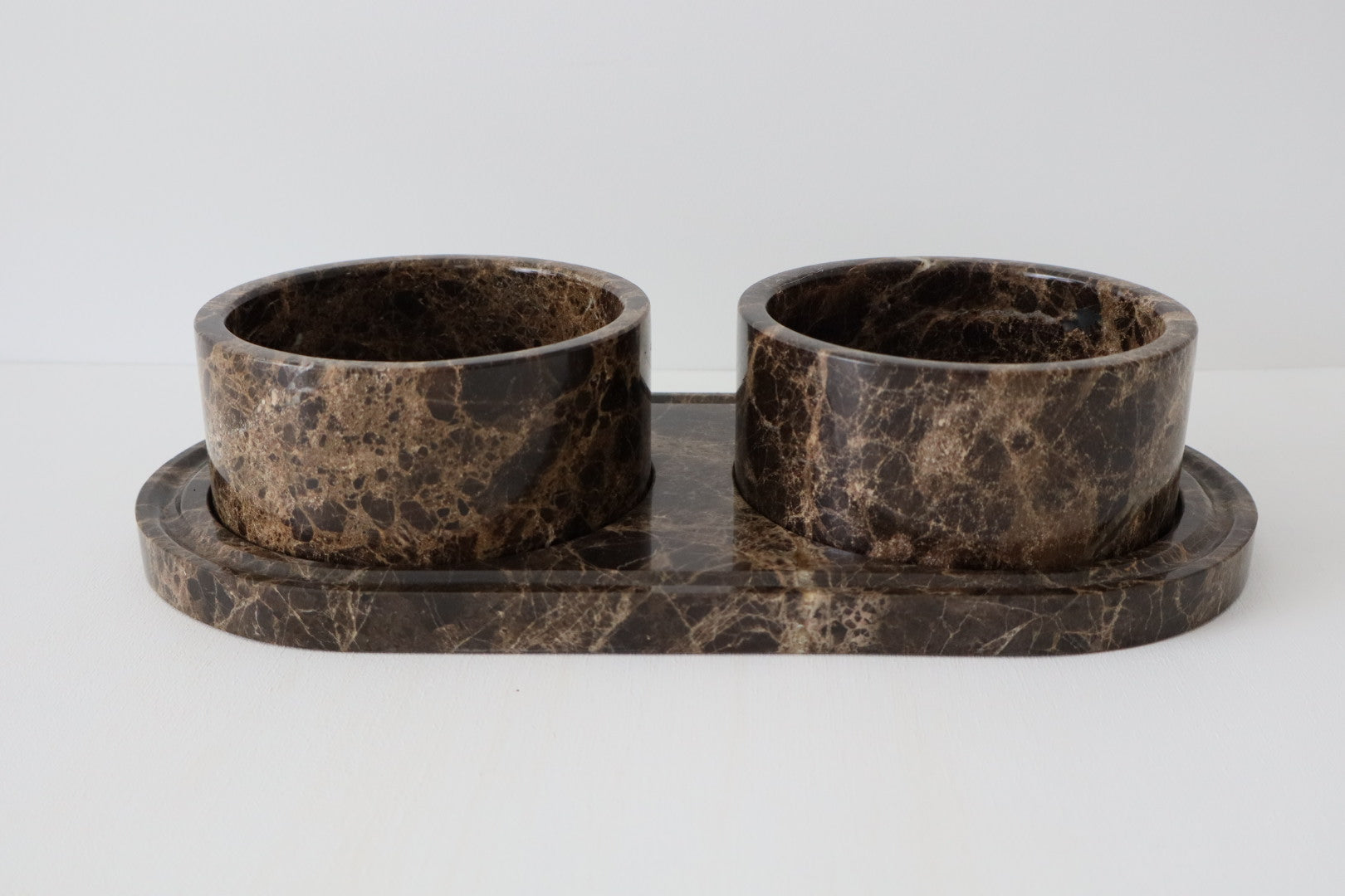 Pet Food Bowls & Tray Dark Emperador - Bulimba Home