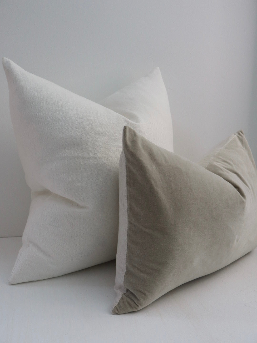 Issy Velvet Linen Rectangle Cushion - Dove Grey - Bulimba Home