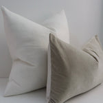 Issy Velvet Linen Rectangle Cushion - Dove Grey - Bulimba Home