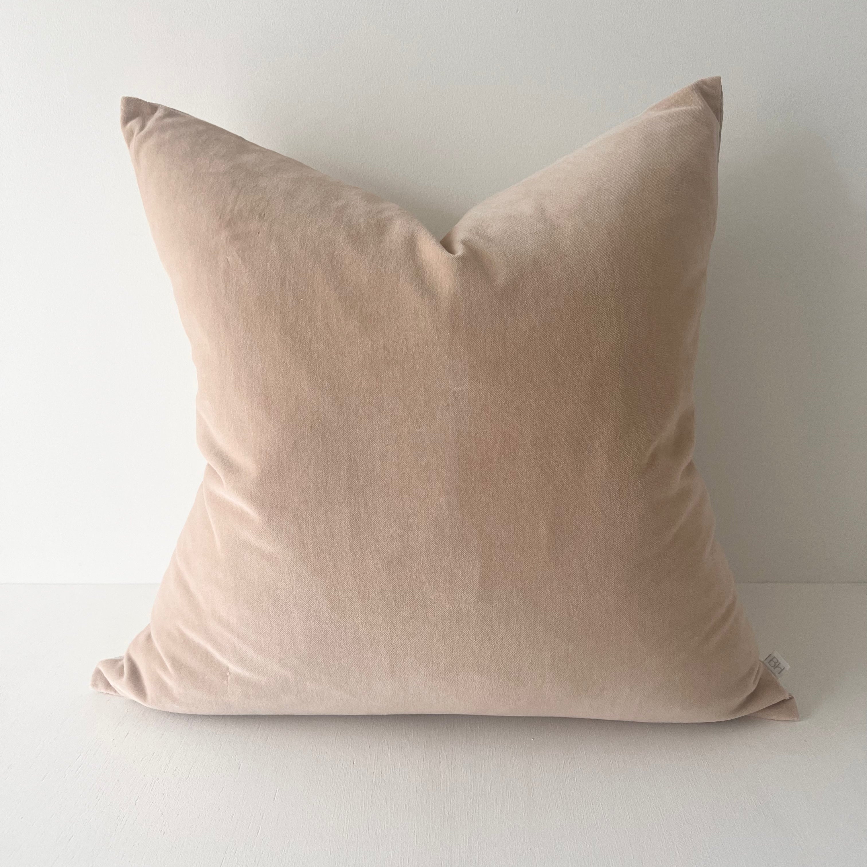 Issy Velvet Linen Cushion - Sand - Bulimba Home