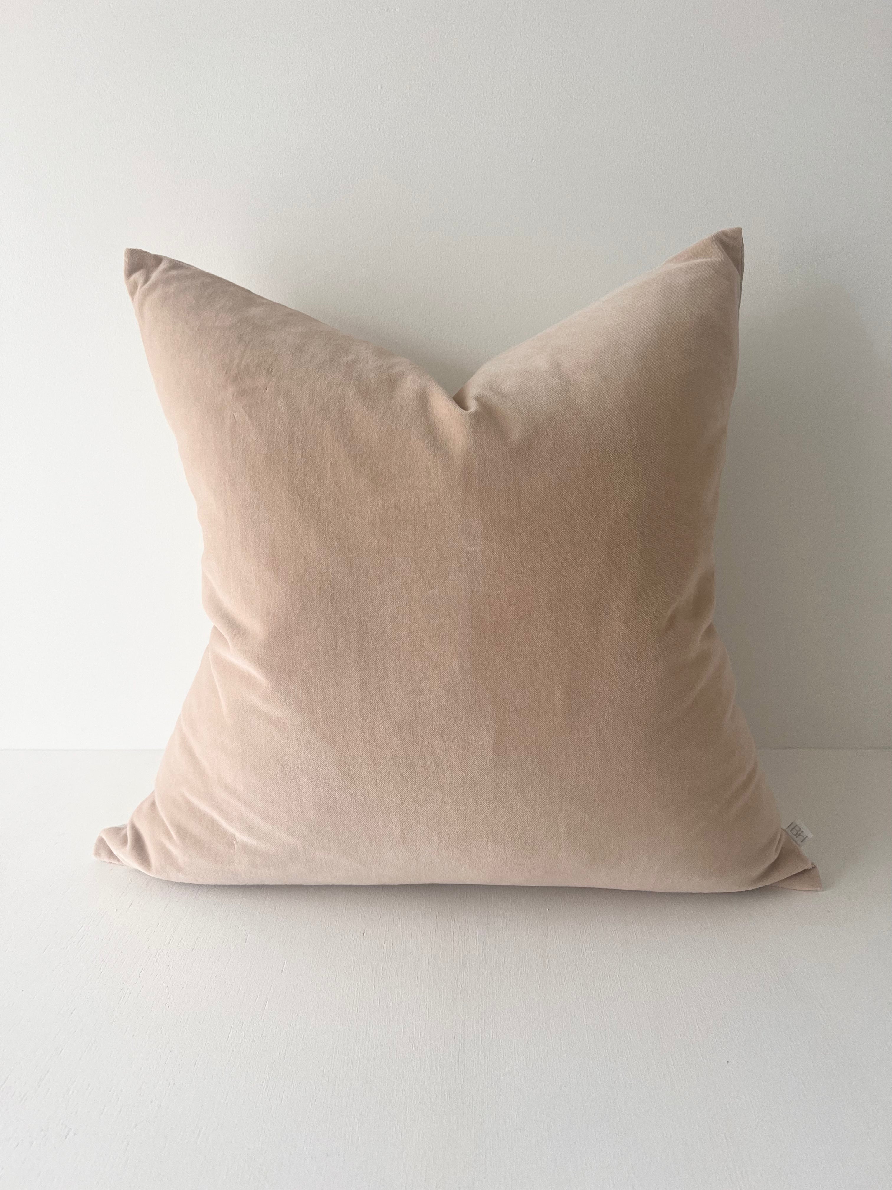 Issy Velvet Linen Cushion - Sand - Bulimba Home