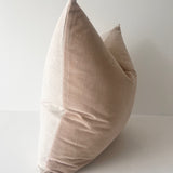 Issy Velvet Linen Cushion - Sand - Bulimba Home