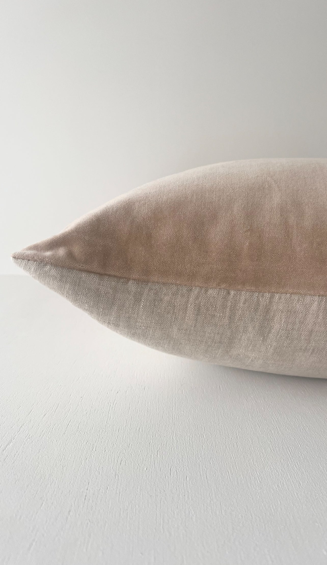Issy Velvet Linen Cushion - Sand - Bulimba Home