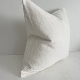 May White Heavy Linen Cushion - Bulimba Home