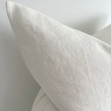 May White Heavy Linen Cushion - Bulimba Home