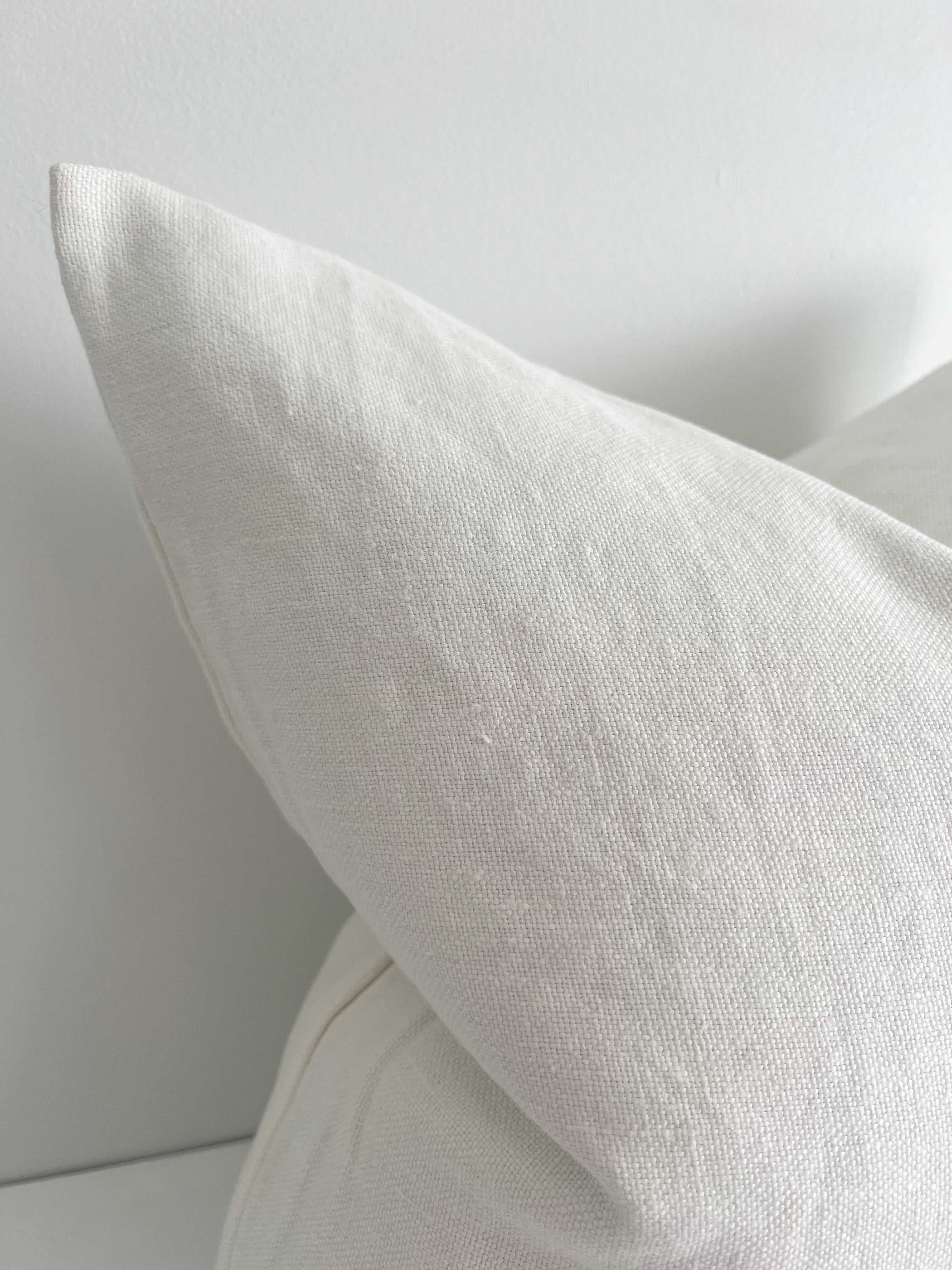 May White Heavy Linen Cushion - Bulimba Home