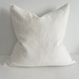 May White Heavy Linen Cushion - Bulimba Home