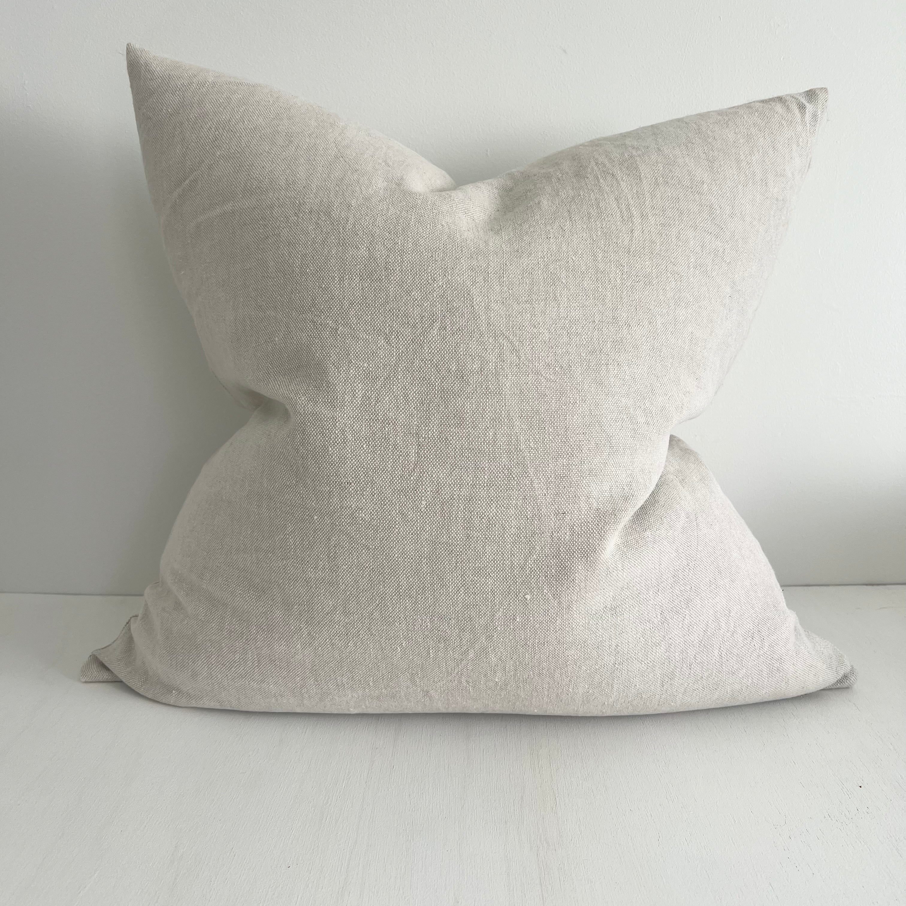 May Natural Heavy Linen Cushion - Bulimba Home