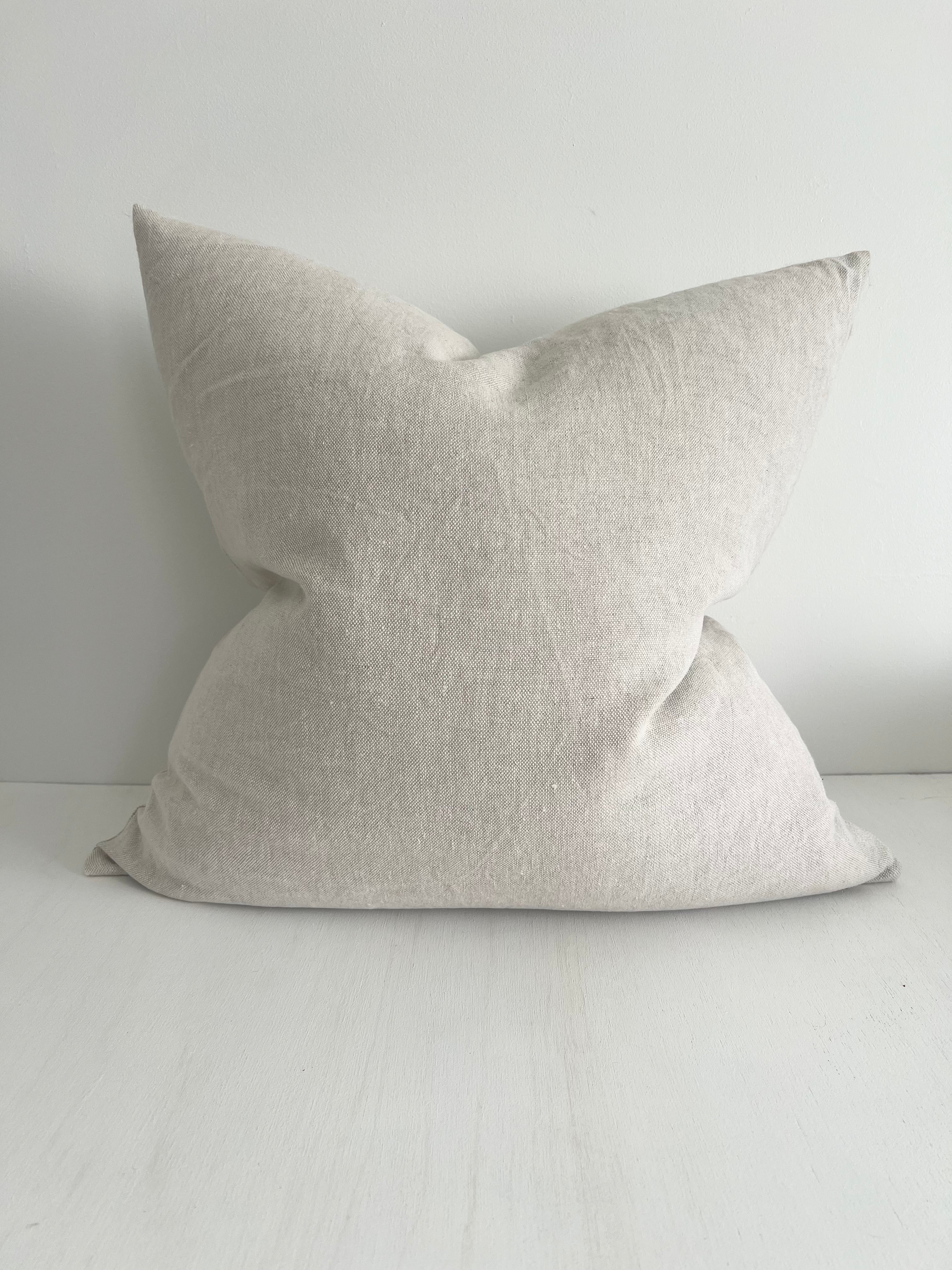 May Natural Heavy Linen Cushion - Bulimba Home