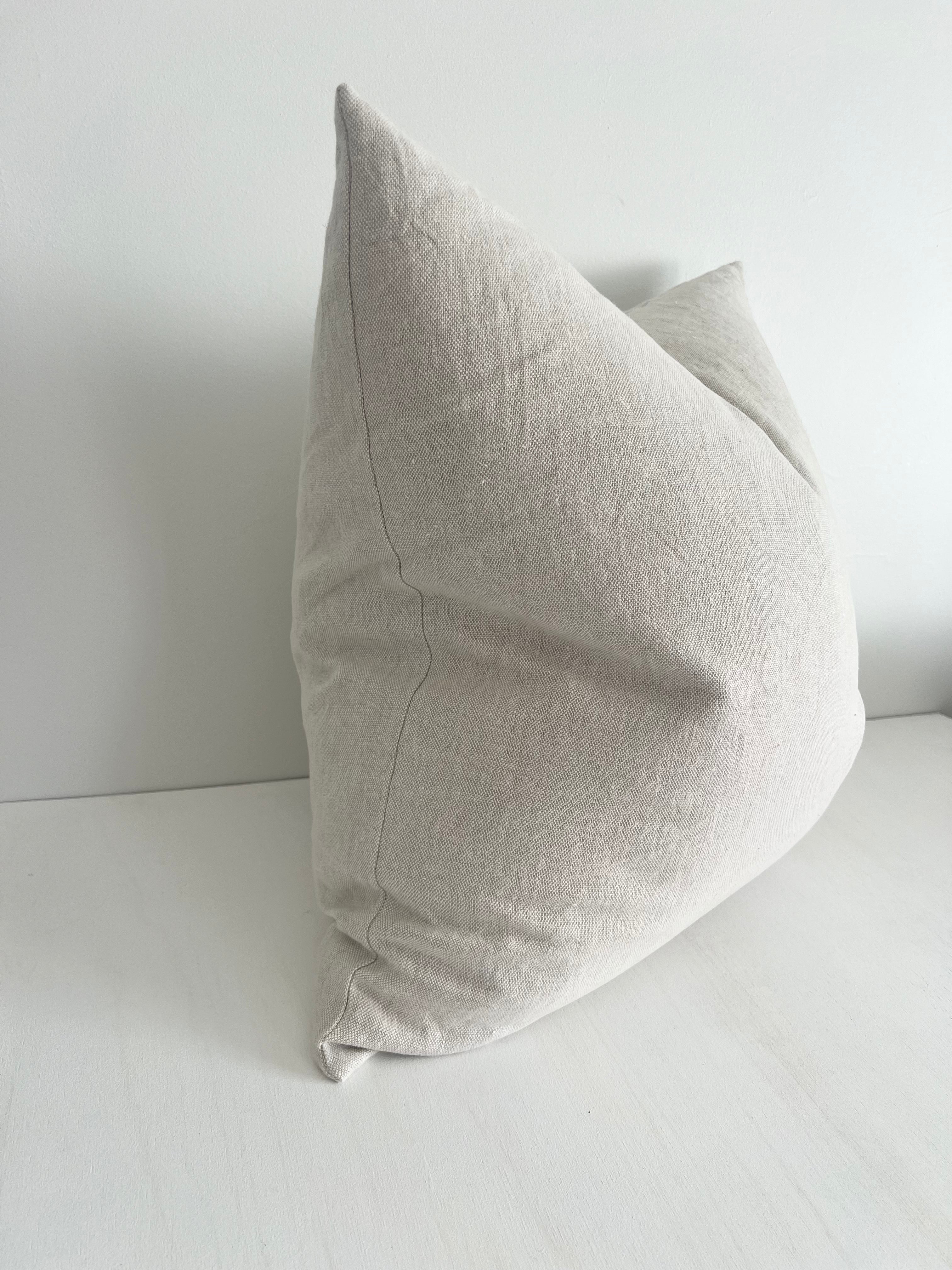May Natural Heavy Linen Cushion - Bulimba Home